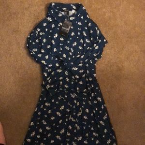 long sleeve button up dress